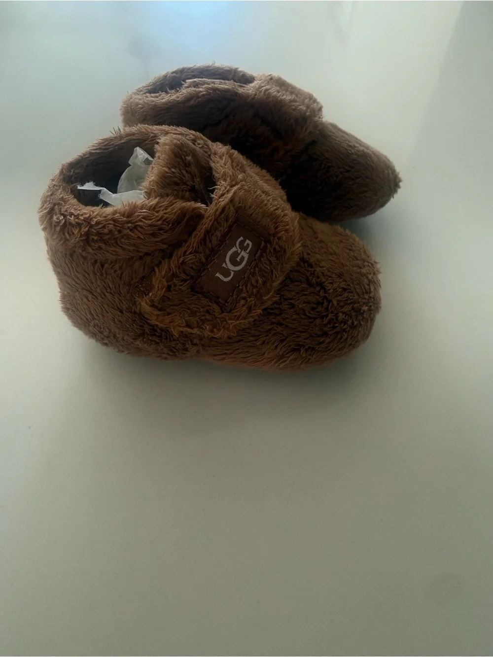 UGG Baby Plush Brown Velcro Booties, Baby UGGs, UGG Bixbee Bootie Size 0/1
